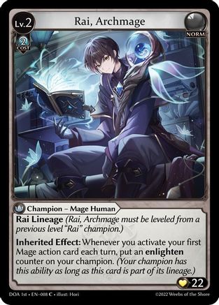 Rai, Archmage (008) - Dawn of Ashes 1st Edition - The Grand Archivist