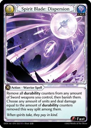 Spirit Blade: Dispersion (252) - Dawn of Ashes 1st Edition Foil - The Grand Archivist