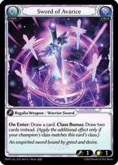 Sword of Avarice (064) - Dawn of Ashes 1st Edition Foil - The Grand Archivist