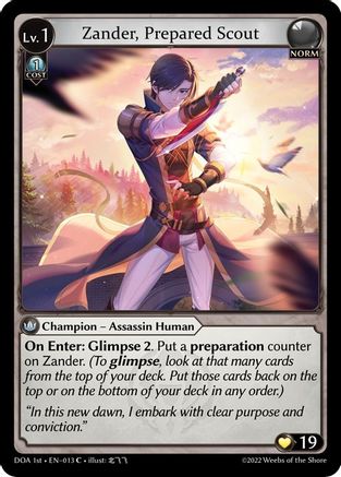 Zander, Prepared Scout (013) - Dawn of Ashes 1st Edition Foil - The Grand Archivist