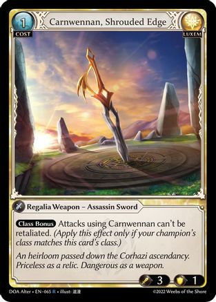 Carnwennan, Shrouded Edge (065) - Dawn of Ashes Alter Edition Foil - The Grand Archivist