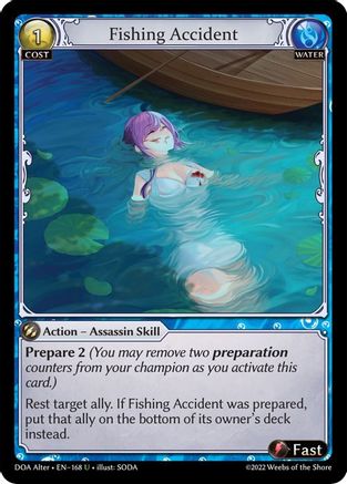Fishing Accident (168) - Dawn of Ashes Alter Edition Foil - The Grand Archivist