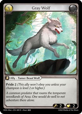 Gray Wolf (089) - Dawn of Ashes Alter Edition Foil - The Grand Archivist