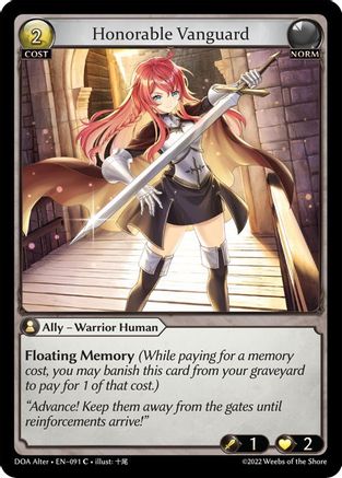 Honorable Vanguard (091) - Dawn of Ashes Alter Edition