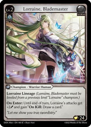Lorraine, Blademaster (005) - Dawn of Ashes Alter Edition