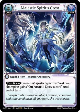 Majestic Spirit's Crest (063) - Dawn of Ashes Alter Edition - The Grand Archivist
