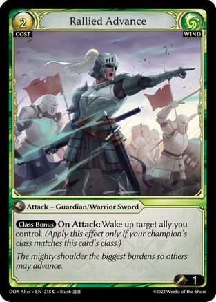 Rallied Advance (218) - Dawn of Ashes Alter Edition Foil - The Grand Archivist