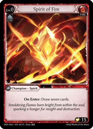 Spirit of Fire (001) - Dawn of Ashes Alter Edition Foil - The Grand Archivist