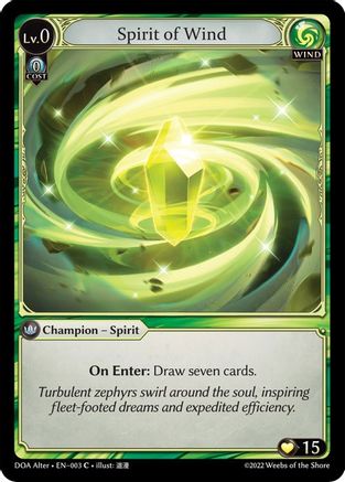 Spirit of Wind (003) - Dawn of Ashes Alter Edition Foil - The Grand Archivist