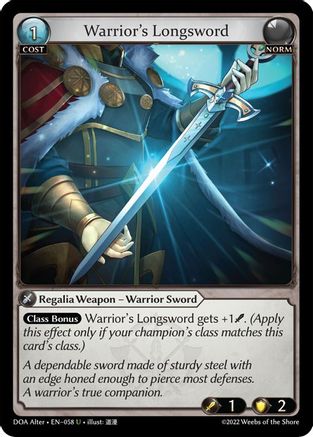 Warrior's Longsword (058) - Dawn of Ashes Alter Edition - The Grand Archivist