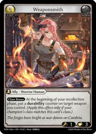 Weaponsmith (116) - Dawn of Ashes Alter Edition Foil - The Grand Archivist