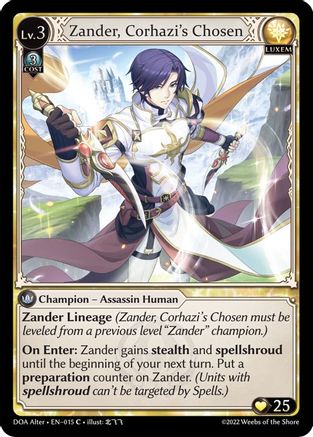 Zander, Corhazi's Chosen (015) - Dawn of Ashes Alter Edition - The Grand Archivist