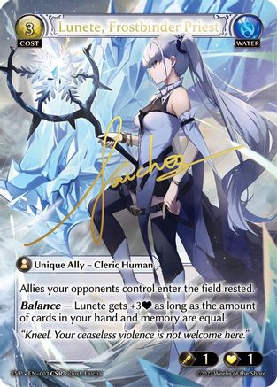 Lunete, Frostbinder Priest (003) - Dawn of Ashes Event Pack Foil