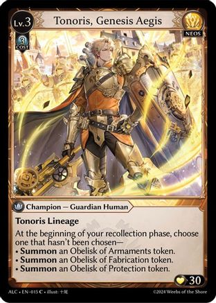 Tonoris, Genesis Aegis (015) - Alchemical Revolution Foil - The Grand Archivist