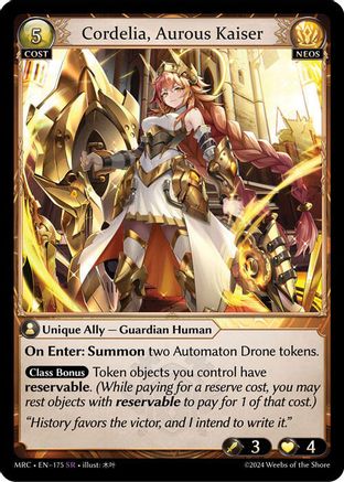 Cordelia, Aurous Kaiser (175) - Mercurial Heart Foil - The Grand Archivist
