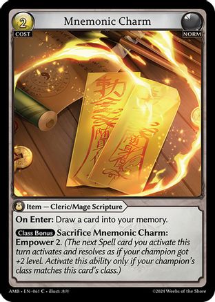 Mnemonic Charm (061) - Mortal Ambition - The Grand Archivist