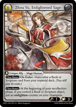 Zhou Yu, Enlightened Sage (073) - Abyssal Heaven Foil - The Grand Archivist