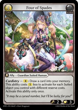 Four of Spades (066) - Distorted Reflections Foil - The Grand Archivist