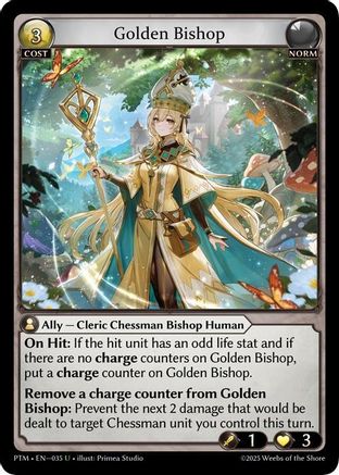 Golden Bishop (Curio Foil) (035) - Phantom Monarchs Foil
