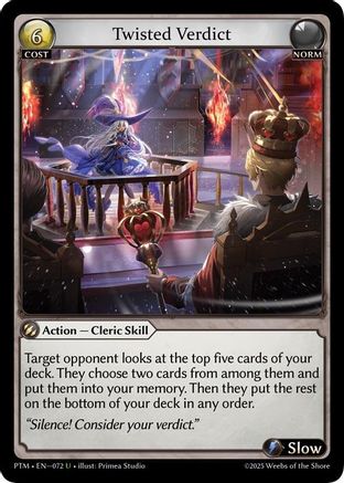 Twisted Verdict (Curio Foil) (072) - Phantom Monarchs Foil