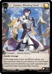 Zander, Blinding Steel (Extended Art) (015) - Radiant Origins Pantheon Foil